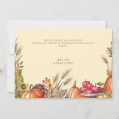 Kleurrijke Herfst Vibe Thanksgiving Diner Party Bedankkaart (Achterkant)