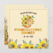 Kleurrijke Herfst Vibe Thanksgiving Diner Party Kaart (Voorkant / Achterkant)
