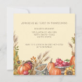 Kleurrijke Herfst Vibe Thanksgiving Diner Party Kaart (Achterkant)