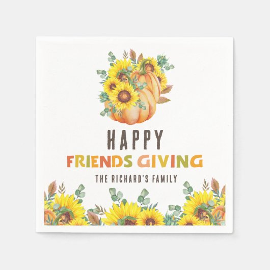 Kleurrijke Herfst Vibe Thanksgiving Diner Party Servet (Voorkant)