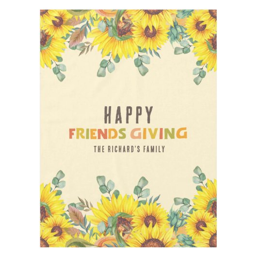 Kleurrijke Herfst Vibe Thanksgiving Diner Party Tafelkleed (Voorkant)