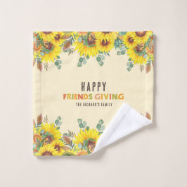 Kleurrijke Herfst Vibe Thanksgiving Diner Party Washandje