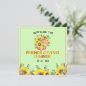 Kleurrijke Herfst Vibe Thanksgiving Groen Diner Pa Kaart (Staand voorkant)