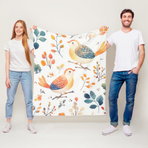 Kleurrijke herfst waterverf kalkoen - Vrolijke vee Fleece Deken