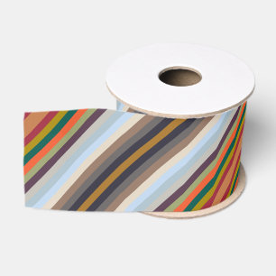 Kleurrijke herfst winter gekleurde strepen patroon grosgrain lint