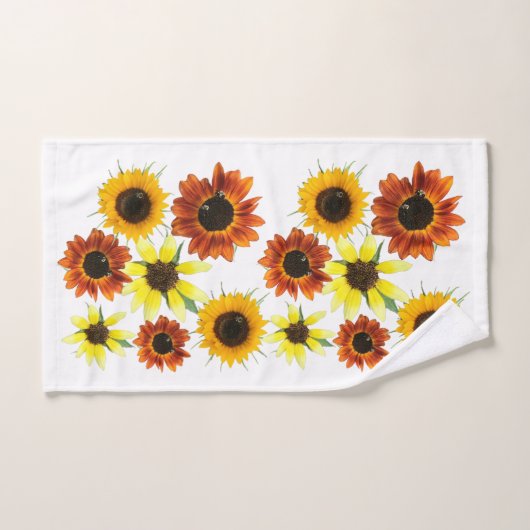 Kleurrijke herfst zonnebloemen foto's handdoek set (Handdoek)