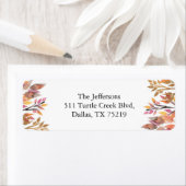 Kleurrijke herfstblad retourlabelsticker etiket (Insitu)