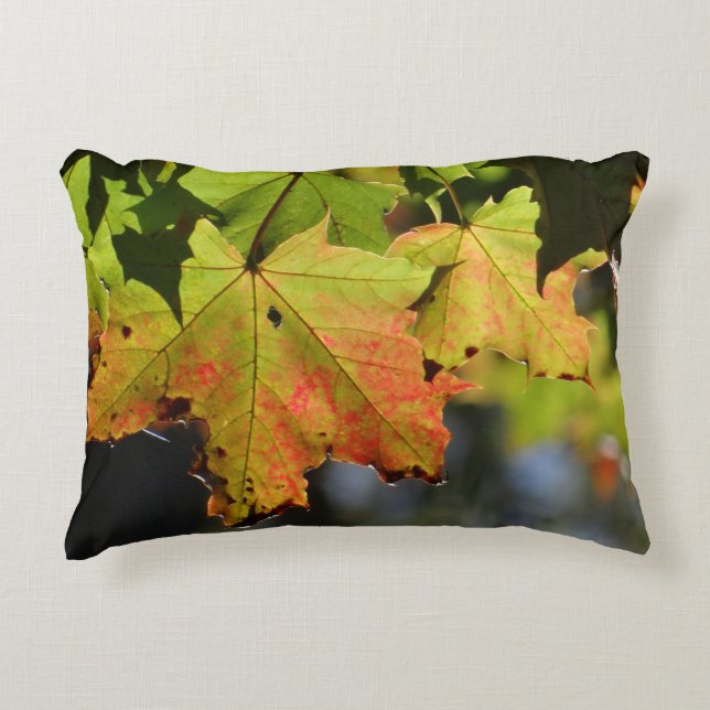 Kleurrijke herfstbladeren accent kussen (Voorkant)