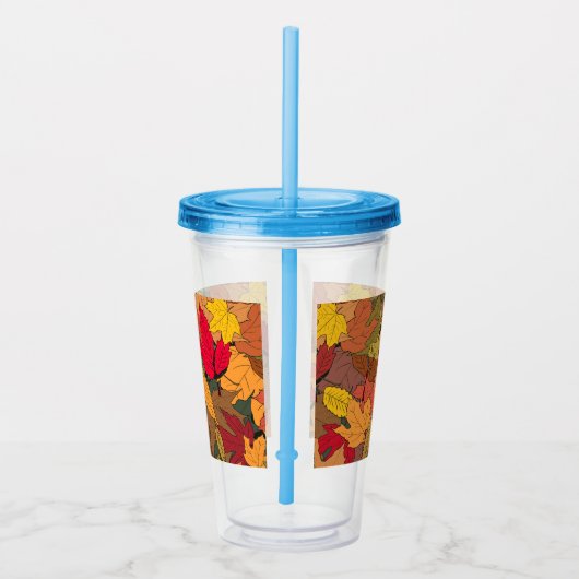 Kleurrijke herfstbladeren acryl drinkbeker (Rechts)