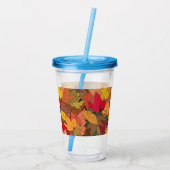 Kleurrijke herfstbladeren acryl drinkbeker (Achterkant)