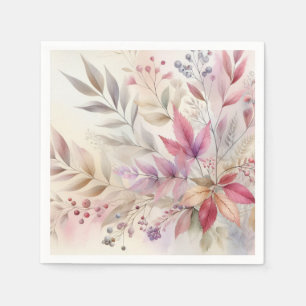 Kleurrijke herfstbladeren aquarel pastel kleur  servet