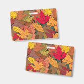Kleurrijke herfstbladeren badge (Voor- en achterkant)