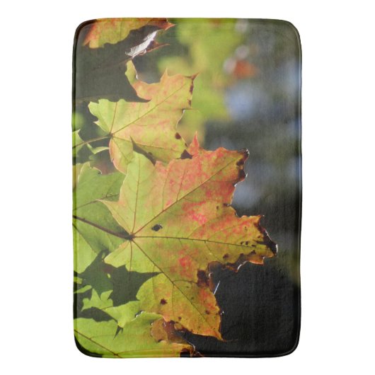 Kleurrijke herfstbladeren badmat (Voorkant Verticaal)