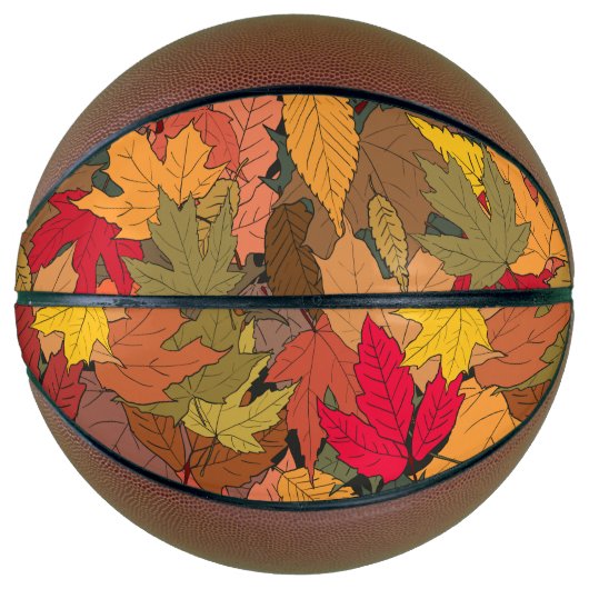 Kleurrijke herfstbladeren basketbal (Voorkant)