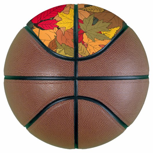 Kleurrijke herfstbladeren basketbal (Rechts)