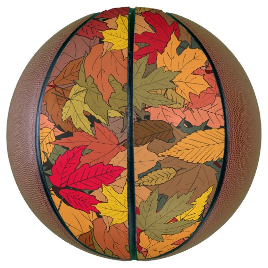 Kleurrijke herfstbladeren basketbal (Verticaal)