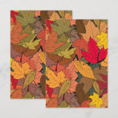 Kleurrijke herfstbladeren bedankkaart (Voorkant / Achterkant)