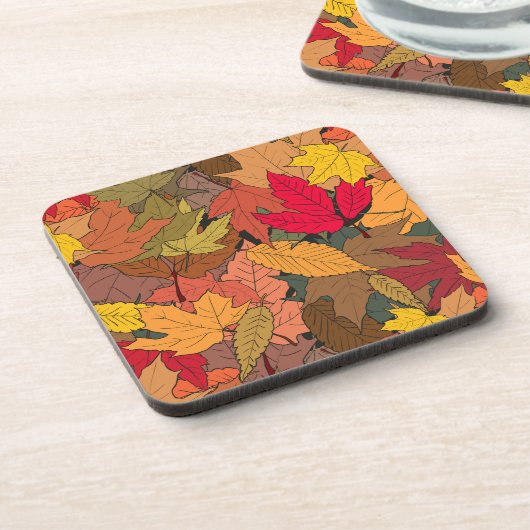 Kleurrijke herfstbladeren bier onderzetter (Linkerzijde)