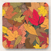 Kleurrijke herfstbladeren bier onderzetter (Voorkant)