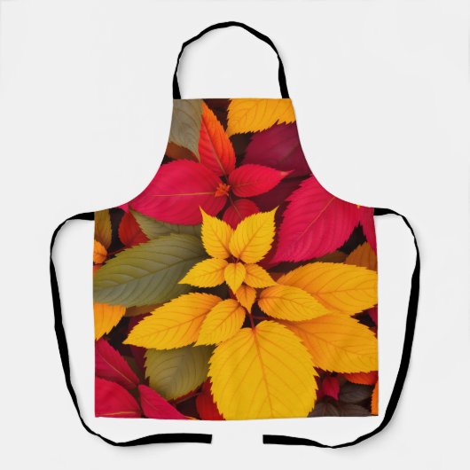 Kleurrijke herfstbladeren botanisch ontwerp schort (Voorkant)