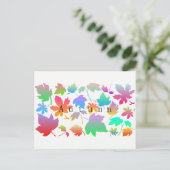 Kleurrijke herfstbladeren briefkaart (Staand voorkant)