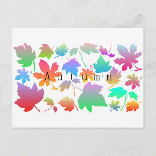 Kleurrijke herfstbladeren briefkaart (Voorkant)