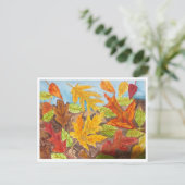 Kleurrijke herfstbladeren briefkaart (Staand voorkant)