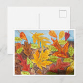 Kleurrijke herfstbladeren briefkaart (Voorkant / Achterkant)