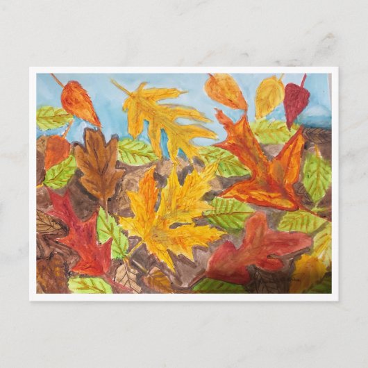 Kleurrijke herfstbladeren briefkaart (Voorkant)