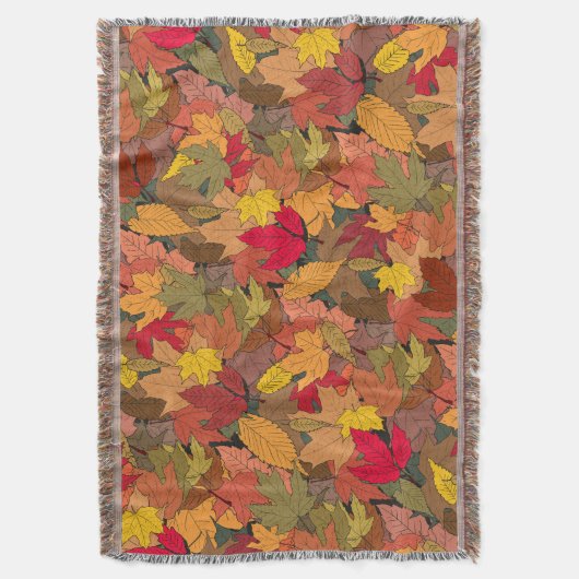 Kleurrijke herfstbladeren deken (Voorkant Verticaal)