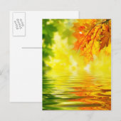Kleurrijke herfstbladeren die in het water reflect briefkaart (Voorkant / Achterkant)