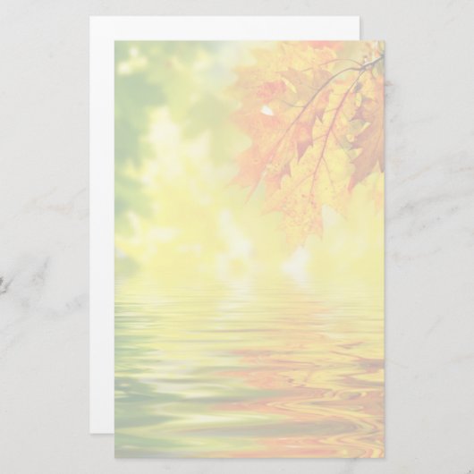 Kleurrijke herfstbladeren die in het water reflect briefpapier (Voorkant / Achterkant)