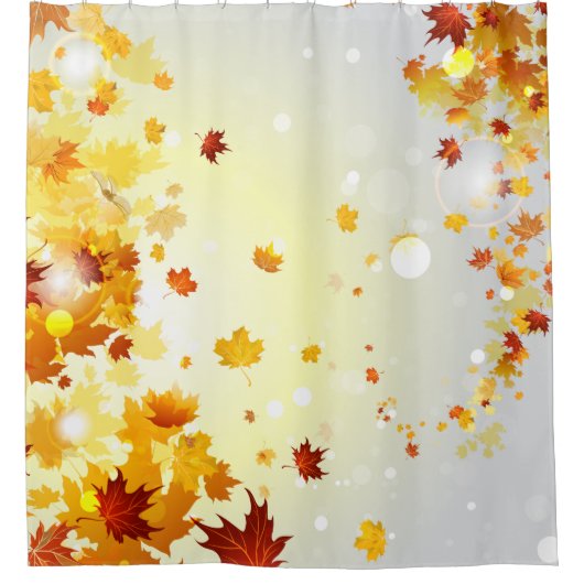 Kleurrijke herfstbladeren douchegordijn (Voorkant)