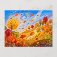 Kleurrijke herfstbladeren dwarrelen in de wind