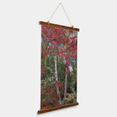 Kleurrijke herfstbladeren en bomen hangend wandkleed (Gebogen)