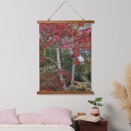Kleurrijke herfstbladeren en bomen hangend wandkleed (Slaapkamer)