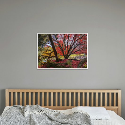 Kleurrijke herfstbladeren en bomen landschap perfect poster