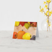 Kleurrijke herfstbladeren en vers fruit Note Kaart (Gele Bloem)