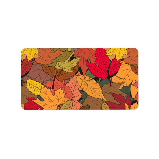 Kleurrijke herfstbladeren etiket (Voorkant)