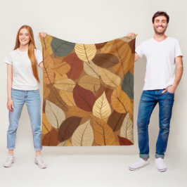 Kleurrijke herfstbladeren fleece deken