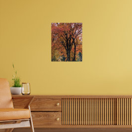 Kleurrijke herfstbladeren fotografisch poster