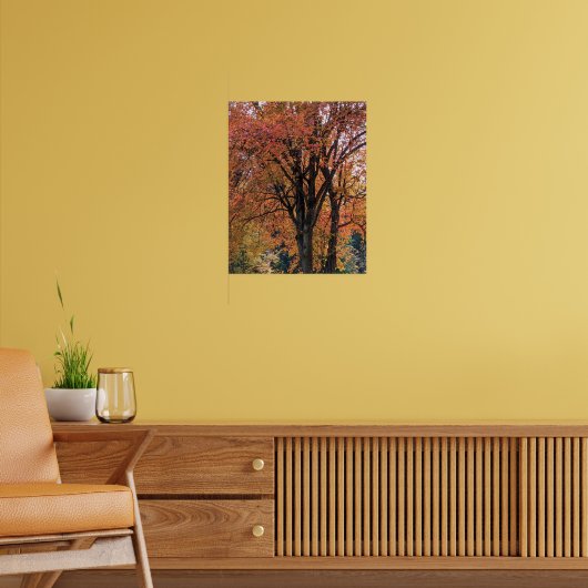 Kleurrijke herfstbladeren fotografisch poster (Woonkamer 2)