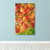 Kleurrijke herfstbladeren gewikkeld canvas afdruk (Insitu (Houten vloer))