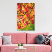 Kleurrijke herfstbladeren gewikkeld canvas afdruk (Insitu (Woonkamer))