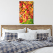Kleurrijke herfstbladeren gewikkeld canvas afdruk (Insitu (Slaapkamer))