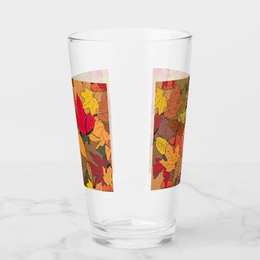 Kleurrijke herfstbladeren glas (Links)