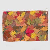 Kleurrijke herfstbladeren golfhanddoek (Horizontaal)
