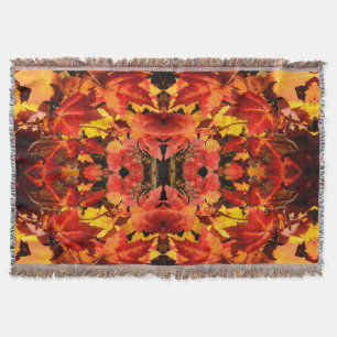 Kleurrijke herfstbladeren, goud rood oranje esdoor deken