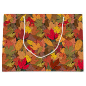 Kleurrijke herfstbladeren groot cadeauzakje (Voorkant)