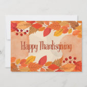 Kleurrijke herfstbladeren Happy Thanksgiving Feestdagenkaart (Voorkant)